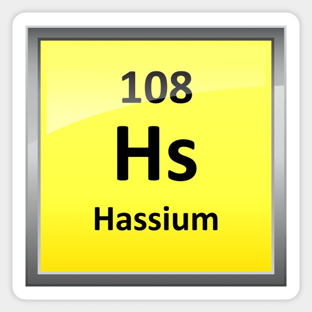 Hassium Periodic Table Element Symbol Sticker by sciencenotes